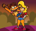 2025 4_fingers activision aircraft airship anthro bandicoot belt black_eyebrows black_nose blonde_hair blue_bottomwear blue_clothing blue_shorts bottomwear brown_belt brown_clothing brown_gloves brown_handwear brown_inner_ear brown_nose captainquack64 carrying_another carrying_partner closed_smile clothed clothed_anthro clothed_female clothed_male clothing cloud colored crash_bandicoot crash_bandicoot_(series) digital_drawing_(artwork) digital_media_(artwork) duo english_description evening eyebrows eyelashes eyeshadow female female_anthro fingerless_gloves fingers fist footwear fully_clothed fully_clothed_anthro fully_clothed_female fur gloves hair half-closed_eyes hand_on_shoulder handwear hi_res larger_anthro larger_female light lighting long_hair looking_at_another looking_at_partner looking_at_viewer makeup male male/female male_anthro mammal marsupial mouth_closed multicolored_body multicolored_fur narrowed_eyes navel open_mouth open_smile outside pink_clothing pink_eyeshadow pink_inner_ear pink_shirt pink_t-shirt pink_tongue pink_topwear pockets red_clothing red_eyebrows red_footwear red_hair red_shoes red_sky shaded shirt shirtless_anthro shirtless_male shoes short_hair shorts simple_shading size_difference sky smaller_anthro smaller_male smile smiling_at_another smiling_at_partner smiling_at_viewer socks standing t-shirt tan_body tan_fur tawna_bandicoot teeth thick_eyebrows tongue tongue_out topwear two_tone_body two_tone_fur vehicle white_clothing white_footwear white_socks