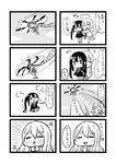  4koma bad_id bad_pixiv_id blazer blush comic flying greyscale helicopter_hair jacket k-on! kotobuki_tsumugi long_hair monochrome multiple_4koma multiple_girls nakano_azusa school_uniform takeuchi_dojio translated twintails 