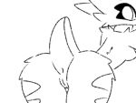alien anthro big_butt big_eyes butt collar female flashing fluffy genitals lumari raised_hips raised_tail rear_view short_tail solo sotu tail thick_thighs vulva