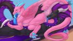 2_horns 69_position anus balls blue_eyes blue_pawpads blue_penis bodily_fluids butt claws cunnilingus digital_drawing_(artwork) digital_media_(artwork) dragon duo erection fangs feathered_wings feathers feet fellatio female feral feral_on_feral finger_claws fur furred_dragon furred_scalie genitals hi_res hindpaw horn kuribon licking long_neck magincia male male/female membrane_(anatomy) membranous_wings mythological_creature mythological_scalie mythology open_mouth oral pawpads paws penile penis penis_lick pink_body pink_feathers pink_fur purple_eyes saliva scales scalie sex shaded shaia_(shaiathefluffdragoness) smile snout tail teeth text toe_claws toes tongue tongue_out url vaginal vulva watermark wings