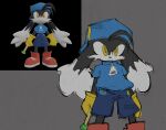 2025 anthro bandai_namco clothing digital_drawing_(artwork) digital_media_(artwork) domestic_cat fakesigss felid feline felis flat_colors footwear grey_background hat headgear headwear hi_res holding_object klonoa klonoa_(series) male mammal reference_image ring simple_background sketch solo twitter_handle