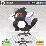  artist_name artworks218 beak bird copyright_logo english_text fakemon looking_at_viewer no_humans original pokemon pokemon_(creature) red_eyes solo 