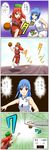  4koma basketball comic highres hinanawi_tenshi hong_meiling multiple_girls seren_(staphy) touhou translation_request uniform 