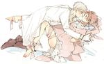  axis_powers_hetalia bad_id bad_pixiv_id barefoot crossdressing feet holy_roman_empire_(hetalia) male_focus multiple_boys northern_italy_(hetalia) otoko_no_ko simekirikowai sketch yaoi 