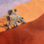  absurdres cloud commentary_request desert english_commentary floating highres magnet mixed-language_commentary no_humans one-eyed outdoors pokemon pokemon_(creature) pokemon_focus sand sandy_shocks screw shadow sky user_yyzn2722 yellow_eyes 