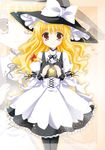  bad_id bad_pixiv_id blonde_hair bow hair_bow hat hat_ribbon kirisame_marisa long_hair pantyhose ribbon smile solo star touhou white-brown witch_hat wrist_cuffs yellow_eyes zoom_layer 