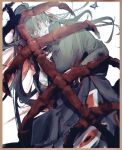  1boy bandaged_arm bandages black_hair black_robe blood blood_from_mouth blood_on_clothes blood_on_face blood_on_ground blood_on_hands bone bug butterfly eye_print hand_up hidrogenxxxng jyu_viole_grace long_hair long_sleeves looking_at_viewer lying male_focus on_back original ponytail ribs robe shadow solo spine tower_of_god twenty-fifth_bam yellow_eyes 