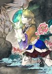  arm_warmers blonde_hair eyes flower green_eyes mizuhashi_parsee pointy_ears scarf short_hair solo touhou tsunnosuke 