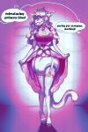 2:3 anthro arh ball_gag big_diaper clothed clothing collar dialogue diaper dress english_text felid footwear gag gina_marie gynomorph hi_res hypnosis intersex legwear mammal mind_control pantherine shoes snow_leopard solo stockings text trans_(lore) wearing_diaper white_diaper