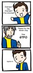  4koma comic fallout multiple_boys nyoro~n vault_13_overseer vault_dweller 