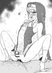  2boys absurdres anal bar_censor blush bouncing_penis boy_on_top bridget_(guilty_gear) censored clothed_male_nude_male clothed_sex cowgirl_position dress fingerless_gloves gloves greyscale guilty_gear guilty_gear_xx half-closed_eyes highres kaiman_garupan male_focus monochrome multiple_boys nude nun open_mouth penis sex sleeveless sleeveless_dress socks spread_legs squatting_cowgirl_position straddling trap yaoi 
