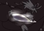 antennae_(anatomy) anus big_penis big_tail black_lizard_(rain_world) blush blush_lines bodily_fluids butt butt_focus claws eyeless feral genital_fluids genitals glistening glistening_genitalia glistening_penis grey_anus grey_body grey_claws grey_head grey_penis huge_tail leaking_precum lizard_(rain_world) lying male midnightpurrs musk musk_clouds musky_penis on_side penis precum precum_on_ground precum_on_penis presenting presenting_hindquarters presenting_penis question_mark rain_world rear_view slit_penis solo spiked_head spiked_tail spikes spikes_(anatomy) tail tapering_penis videocult