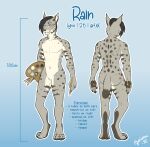 2025 anthro black_hair blue_eyes bridge_piercing brush butt canada_lynx cheek_tuft color_swatch digitigrade ear_piercing eyebrow_piercing facial_piercing facial_tuft featureless_crotch felid feline fur gaikotsu grey_body grey_fur hair helix_piercing hi_res holding_brush holding_object holding_paint_palette holding_paintbrush industrial_piercing labret_piercing lip_piercing lynx male mammal model_sheet nose_piercing nude paint_palette paintbrush pawpads piercing rain_(gaikotsu) signature slim smile solo tuft