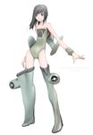  aircraft airplane black_hair he_280 jet mecha_musume military nano original personification simple_background solo world_war_ii 