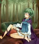  blue_eyes book cape fire_emblem fire_emblem:_rekka_no_ken green_hair hairband highres kisoutengai nino_(fire_emblem) purple_hairband solo 