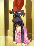  90s artist_request bike_shorts handstand long_hair pink_hair red_shorts shorts shoujo_kakumei_utena solo tenjou_utena 