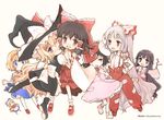  alice_margatroid animal_ears bad_id bad_pixiv_id blonde_hair bunny_ears chibi fujiwara_no_mokou hat holding_hands houraisan_kaguya inaba_tewi kirisame_marisa multiple_girls okome_(ricecandy) shanghai_doll touhou witch_hat 