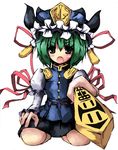  green_hair hat kuroto_(asgardh) ribbon rod_of_remorse shiki_eiki short_hair solo touhou 