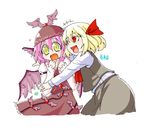  bad_id bad_pixiv_id blonde_hair hat multiple_girls mystia_lorelei pink_hair ribbon rumia short_hair touhou wings yano 