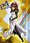  cosplay dress elbow_gloves food gloves hairband himiko_(persona_4) himiko_(persona_4)_(cosplay) kujikawa_rise persona persona_4 red_hair segami_daisuke solo thighhighs tofu twintails 