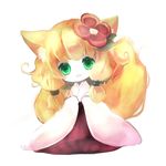  animal_ears bad_id bad_pixiv_id copyright_request flower fox_ears fox_tail green_eyes hair_ornament himehi japanese_clothes solo tail 