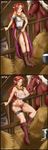  big_breasts blue_eyes blush breasts bucket_of_milk bucket_of_semen clothed clothing ear_piercing epona equine erect_nipples female hair horse looking_at_viewer malon mammal navel navel_piercing nipples piercing pubes pubic_hair pussy red_hair skimpy slut tattoo the_legend_of_zelda therealshadman undressing video_games 