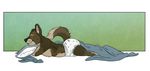  canine cub cute diaper eyes_closed infantilism male mammal moose_bmd pillow sleeping smile solo wolf young 
