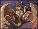  after_sex anus artonis avian breasts clitoris cum cum_in_pussy cum_inside female feral gaping gaping_pussy gryphon legs_up lying multi_breast on_back pussy rezzit solo spread_legs spreading urethra wings 