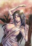  1girl bandage black_hair blackmoon blackmoon_(pixiv2128354) breasts headband huge_breasts long_hair naruto red_eyes solo yuuhi_kurenai 