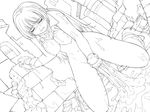  absurdres blacksmith_(ragnarok_online) boots breasts closed_eyes cum cum_in_pussy cum_pool gloves greyscale highres kneeling lineart long_hair medium_breasts monochrome navel nipples nude open_clothes open_shirt overflow pussy ragnarok_online scarf shirt solo sweat tears work_in_progress xration 