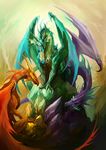  crystal dragon feral horn plain_background sandara scalie wings 