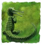  feral gharial green green_theme hibbary male reptile scalie sitting solo 