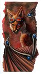  anthro beige_countershading bipedal blue_eyes bust_portrait canine eyewear fox glasses grin hibbary male mammal nude side_view solo traditional_media watercolor_(art) wings 