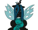  changeling chest_pussy chest_vag cum cum_in_pussy cum_inside equine female feral friendship_is_magic hair horn mammal my_little_pony plain_background pussy queen_chrysalis_(mlp) white_background wings 