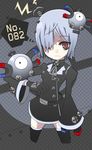  1girl artist_request magnemite magnet personification pokemon red_eyes screw silver_hair tagme thighhighs zettai_ryouiki 