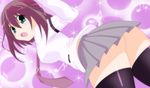  arianoir ass green_eyes saki saki_achiga-hen short_hair solo thighhighs tsuruta_himeko 