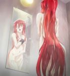  bath blush bracelet breasts dakara_boku_wa_h_ga_dekinai highres jewelry lisara_restall long_hair mirror red_hair shower wet 