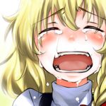  blonde_hair blush braid closed_eyes crying highres k2isu kirisame_marisa open_mouth runny_nose single_braid snot solo tears touhou 