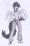 2012 clothed clothing efrejok eyewear female fingerless_gloves friendship_is_magic gloves goggles human humanized looking_at_viewer mammal my_little_pony panties pants plain_background scootaloo_(mlp) shoes simple_background sketch solo underwear white_background wings 