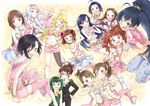  ;d ahoge akizuki_ritsuko amami_haruka antenna_hair black_hair blonde_hair blue_eyes blue_hair blush boots bow brown_eyes brown_hair everyone fang futami_ami futami_mami ganaha_hibiki glasses green_eyes green_hair hagiwara_yukiho hair_ornament hair_ribbon hairband hoshii_miki idolmaster idolmaster_(classic) kikuchi_makoto kisaragi_chihaya long_hair looking_at_viewer minase_iori miura_azusa miyabi_akino multiple_girls one_eye_closed open_mouth otonashi_kotori pink_diamond_765 pink_footwear pink_hair pink_legwear ponytail purple_hair red_eyes ribbon shijou_takane short_hair shorts side_ponytail silver_hair sitting skirt smile star striped striped_legwear takatsuki_yayoi thighhighs twintails v 