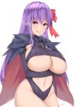  :q artoria_pendragon_(all) artoria_pendragon_(lancer_alter) artoria_pendragon_(lancer_alter)_(cosplay) bb_(fate)_(all) bb_(fate/extra_ccc) bow breasts cape cosplay fate_(series) hair_bow heart heart-shaped_pupils hips huge_breasts kuavera looking_at_viewer navel red_bow simple_background solo symbol-shaped_pupils thighs tongue tongue_out underboob very_melon white_background 