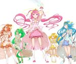  aoki_reika arm_up bad_id bad_pixiv_id blue_dress blue_skirt boots choker cure_beauty cure_happy cure_march cure_peace cure_sunny dress green_skirt hino_akane_(smile_precure!) hoshizora_miyuki kise_yayoi knee_boots midorikawa_nao minatsuki_randoseru multiple_girls orange_dress orange_skirt pink_choker pink_shorts pink_skirt precure princess_form_(smile_precure!) shorts shorts_under_skirt skirt smile_precure! thigh_boots thighhighs yellow_shorts yellow_skirt 