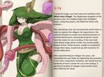  character_profile green_hair lily_(mon-musu_quest!) mon-musu_quest! monster_girl tentacle translated 