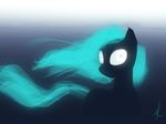  equine female gradient_background green_hair hair horse looking_at_viewer mammal my_little_pony pony raikoh-illust silhouette simple_background solo white_eyes 