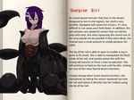  breasts character_profile horns mon-musu_quest! monster_girl purple_hair scorpion tagme translated 