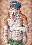  blue_eyes canine dog hat husky male qzurr solo tongue tongue_out topless ushanka 
