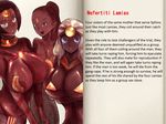  3girls breasts character_profile dark_skin lamia mon-musu_quest! monster_girl multiple_girls nefertiti_lamias translated 