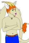  cervine clothed clothing deer dragon green_eyes hair half-dressed half_nude hybrid jeans mammal mouse mysticred paganism pentacle pentagram raigonetta red_hair rodent wicca yellow_horns 
