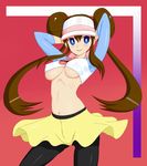  1girl breasts erect_nipples highres hydrangia long_hair mei_(pokemon) pokemon pokemon_(game) pokemon_bw2 underboob 