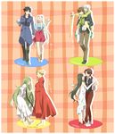  5boys barefoot black_hair blonde_hair book brown_hair cape carrying casual claudia_hortensia couple dancing dress enkidu_(fate/strange_fake) eyepatch fate/strange_fake fate/zero fate_(series) food gilgamesh green_hair hetero highres husband_and_wife ice_cream irisviel_von_einzbern kotomine_kirei long_hair multiple_boys multiple_girls naked_cape otoko_no_ko piggyback piroshiki123 robe sandals scarf toosaka_aoi toosaka_tokiomi umbrella very_long_hair vest white_hair 